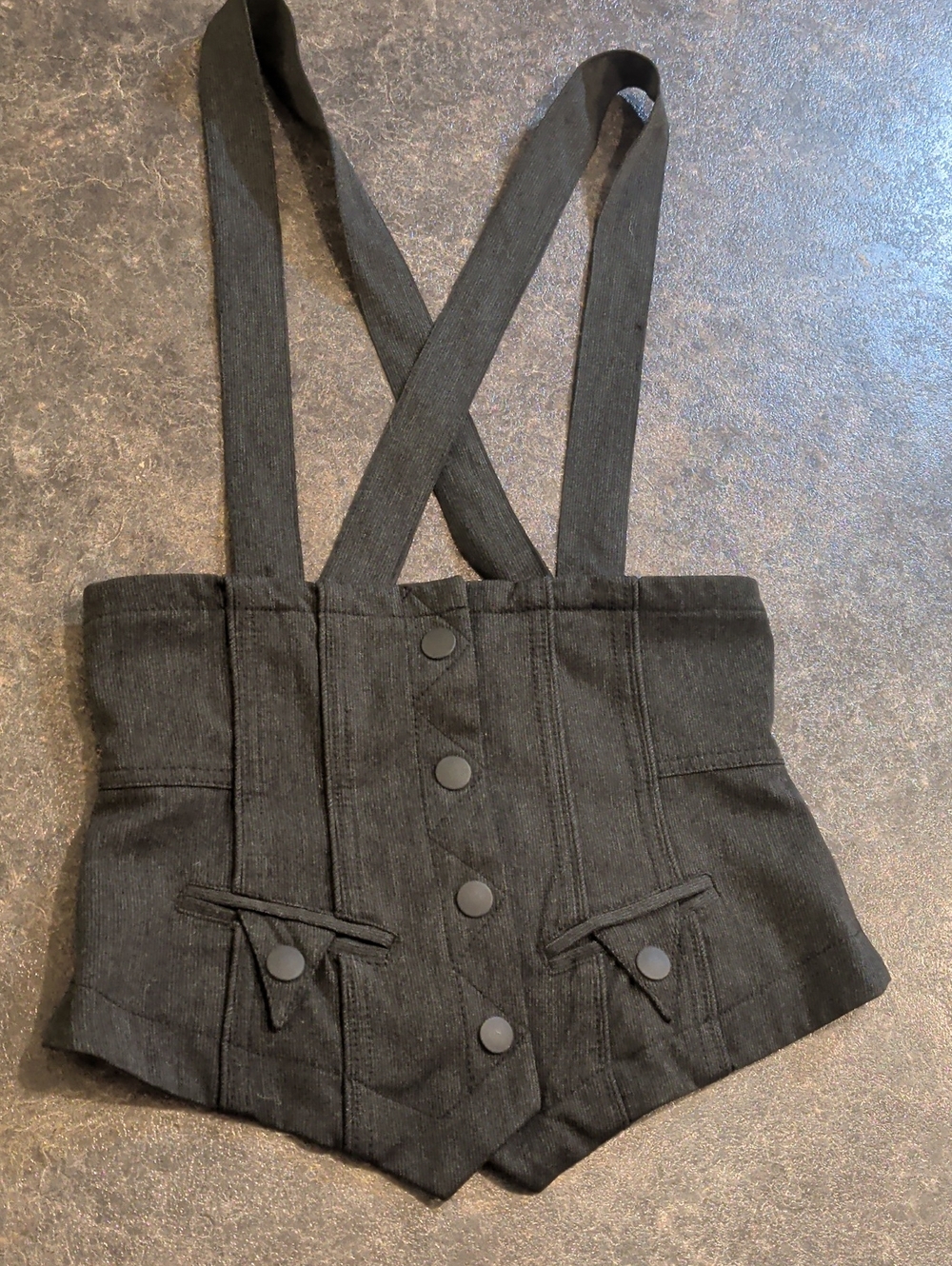 Charcoal Suspender Vest